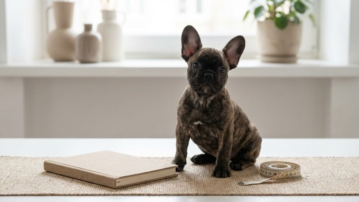 French Bulldog puppy in a cozy home setting